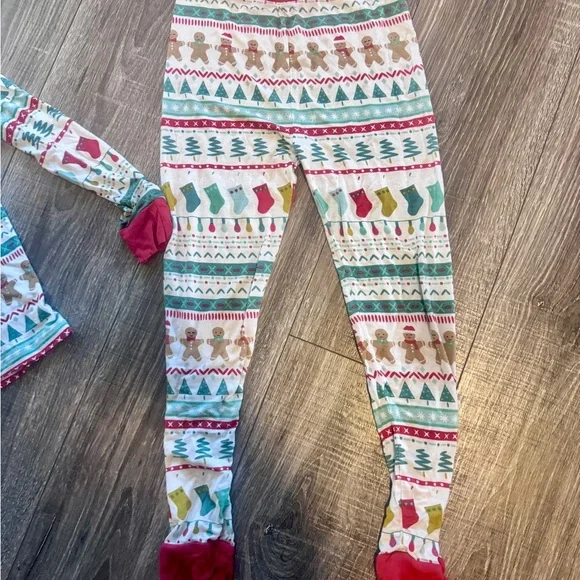 Little Sleepies Holiday Pajama Set - Red and Green - Picture 3 of 5